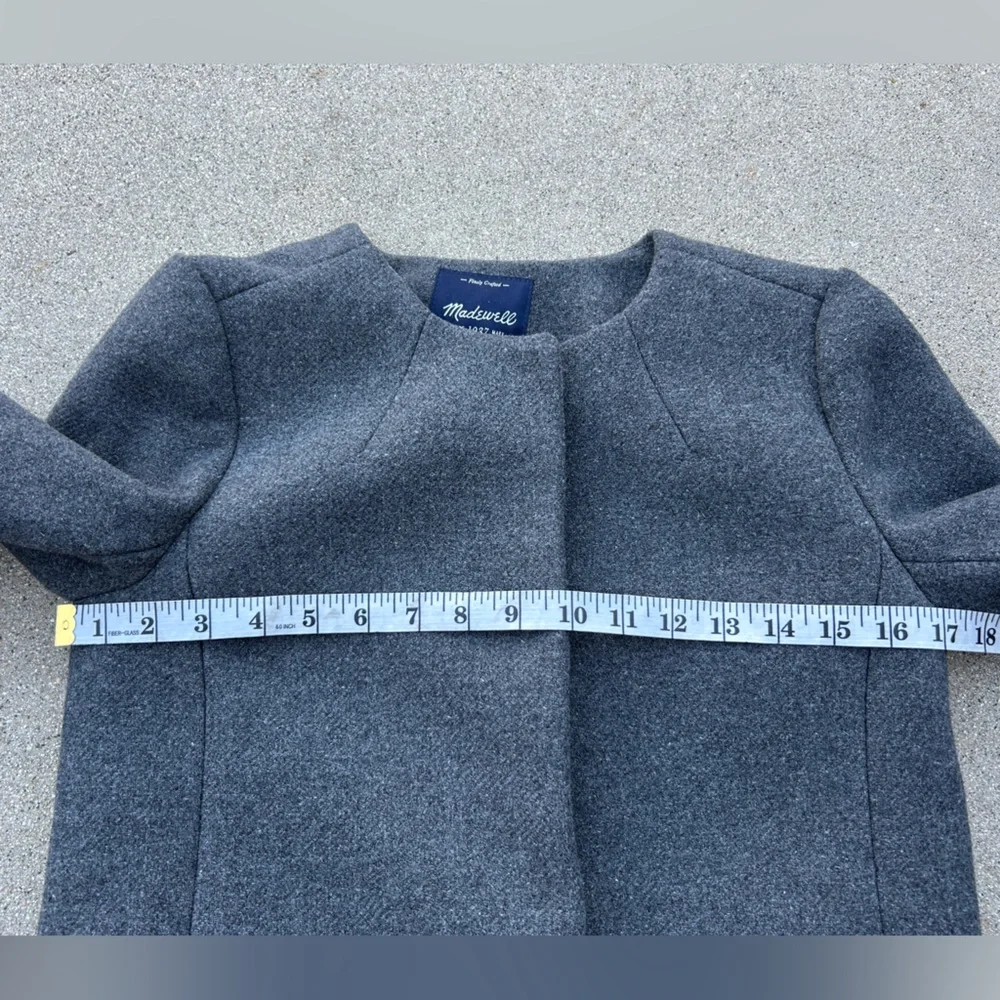 Madewell Curator Wool Long Gray Coat Finely Crafted Women Size XS - Picture 6 of 12
